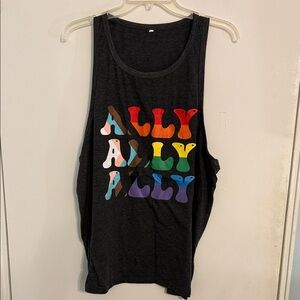 Colorful 'ALLY' Graphic Tank Top